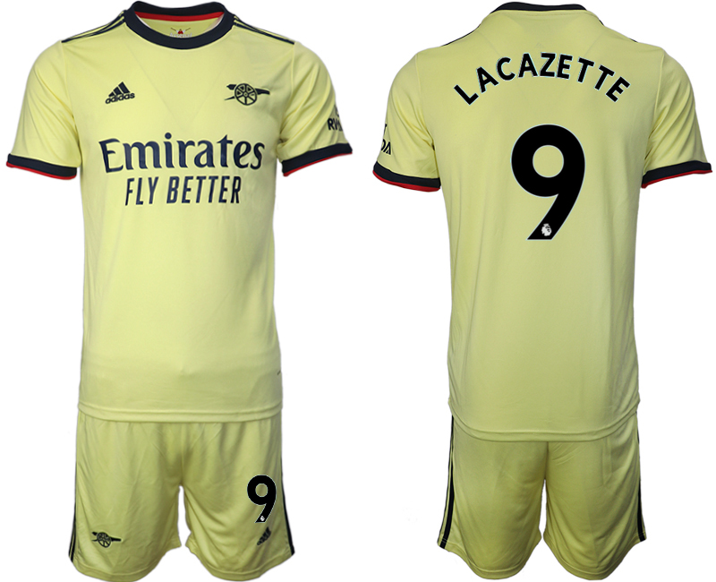 Men 2021-2022 Club Arsenal away yellow #9 Soccer Jersey->arsenal jersey->Soccer Club Jersey